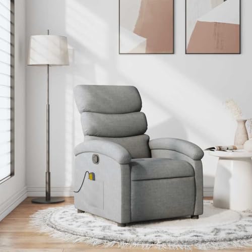CKioict Massagesessel Hellgrau Stoff ohrensessel mit hocker cocktailsessel for Schlafzimmer Büro von CKioict