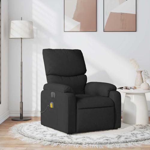 CKioict Massagesessel Schwarz Stoff Chair ohrensessel mit hocker for Innenraum Büro von CKioict