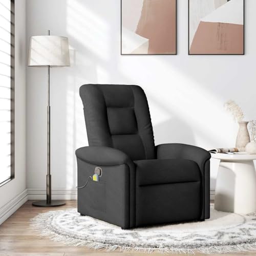CKioict Massagesessel Schwarz Stoff ohrensessel mit hocker Stuhl schminktisch for Büro Innenraum von CKioict