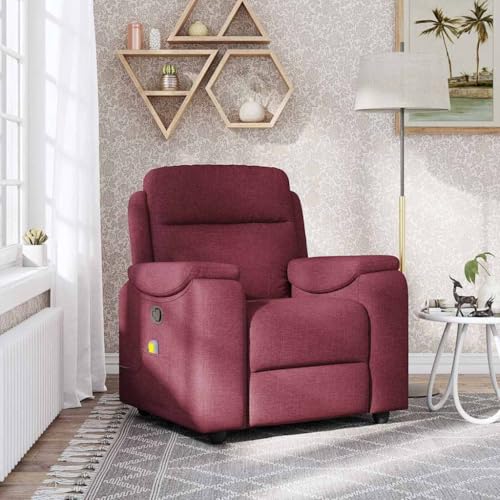 CKioict Massagesessel Weinrot Stoff cocktailsessel ohrensessel mit hocker for Innenraum Schlafzimmer CKioict Massagesessel Weinrot Stoff cocktailsessel ohrensessel mit hocker for Innenraum Schlafzimmer von CKioict