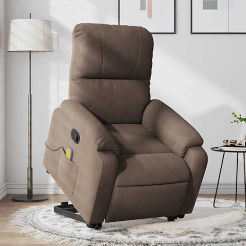 CKioict Massagesessel mit Aufstehhilfe Braun Mikrofasergewebe lesesessel Lounge Sessel for Balkon Wohnzimmer von CKioict