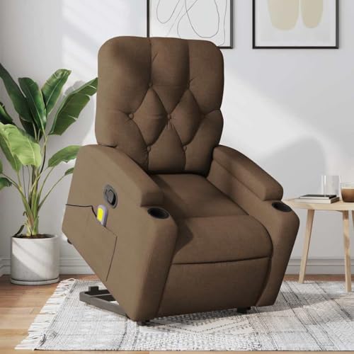 CKioict Massagesessel mit Aufstehhilfe Braun Stoff ohrensessel mit hocker cocktailsessel for Wohnzimmer Balkon CKioict Massagesessel mit Aufstehhilfe Braun Stoff ohrensessel mit hocker cocktailsessel for Wohnzimmer Balkon von CKioict