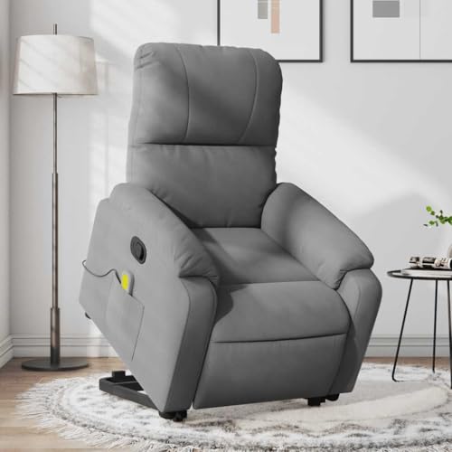 CKioict Massagesessel mit Aufstehhilfe Dunkelgrau Mikrofasergewebe Stuhl schminktisch ohrensessel mit hocker for Schlafzimmer Wohnzimmer von CKioict