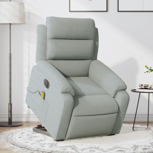 CKioict Massagesessel mit Aufstehhilfe Elektrisch Hellgrau Samt fernsehsessel ohrensessel mit hocker for Schlafzimmer Balkon CKioict Massagesessel mit Aufstehhilfe Elektrisch Hellgrau Samt fernsehsessel ohrensessel mit hocker for Schlafzimmer Balkon von CKioict
