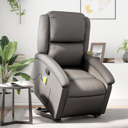 CKioict Massagesessel mit Aufstehhilfe Grau Echtleder fernsehsessel cocktailsessel for Balkon Schlafzimmer CKioict Massagesessel mit Aufstehhilfe Grau Echtleder fernsehsessel cocktailsessel for Balkon Schlafzimmer von CKioict