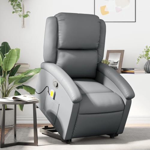 CKioict Massagesessel mit Aufstehhilfe Grau Kunstleder Stuhl schminktisch ohrensessel mit hocker for Wohnzimmer Balkon CKioict Massagesessel mit Aufstehhilfe Grau Kunstleder Stuhl schminktisch ohrensessel mit hocker for Wohnzimmer Balkon von CKioict