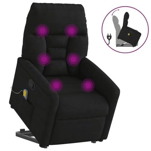 CKioict Massagesessel mit Aufstehhilfe Schwarz Mikrofasergewebe cocktailsessel Stuhl schminktisch for Büro Wohnzimmer CKioict Massagesessel mit Aufstehhilfe Schwarz Mikrofasergewebe cocktailsessel Stuhl schminktisch for Büro Wohnzimmer von CKioict