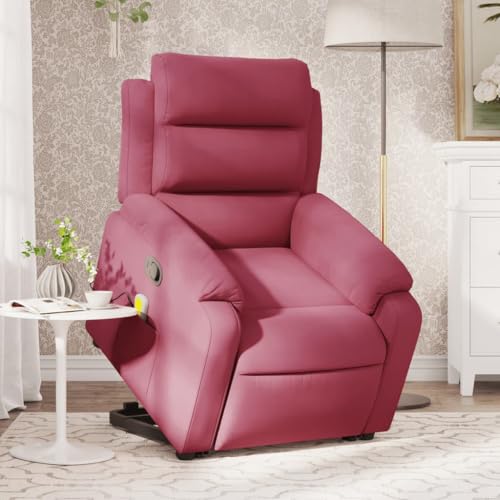 CKioict Massagesessel mit Aufstehhilfe Weinrot Samt Stuhl schminktisch cocktailsessel for Büro Wohnzimmer von CKioict