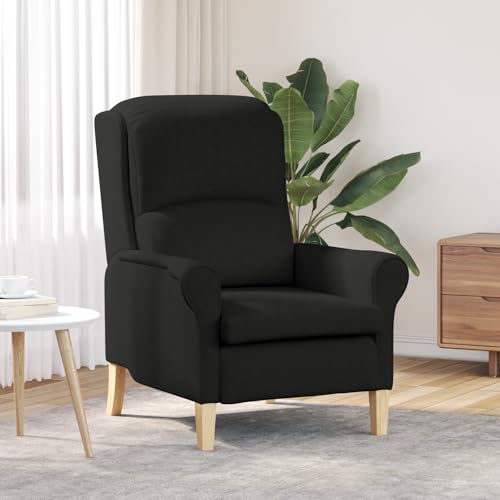 CKioict Moderner Sessel Schwarz Polyesterstoff, Holz Standard-Sesselgröße Stuhl schminktisch cocktailsessel for Schlafzimmer Wohnzimmer von CKioict
