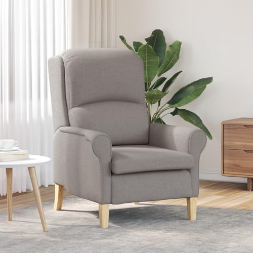 CKioict Moderner Sessel Taupe Polyesterstoff mit Holzbeinen Mittel cocktailsessel lesesessel for Wohnzimmer Schlafzimmer von CKioict