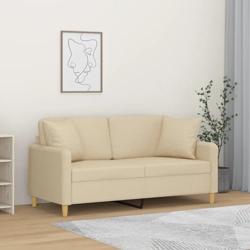 CKioict Modernes 2-Sitzer Sofa mit Zierkissen, Strapazierfähiger Stoff und Robustes Metallgestell für Wohnzimmer, Esszimmer oder Büro, Bequem mit Dicker Polsterung, CKioict Modernes 2-Sitzer Sofa mit Zierkissen, Strapazierfähiger Stoff und Robustes Metallgestell für Wohnzimmer, Esszimmer oder Büro, Bequem mit Dicker Polsterung, von CKioict