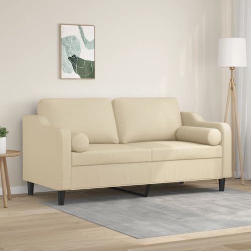 CKioict Modernes 2-Sitzer Sofa mit Zierkissen, atmungsaktivem Stoff und Metallgestell für Wohnzimmer, abnehmbare Bezüge, bequem zum Entspannen und Fernsehen von CKioict