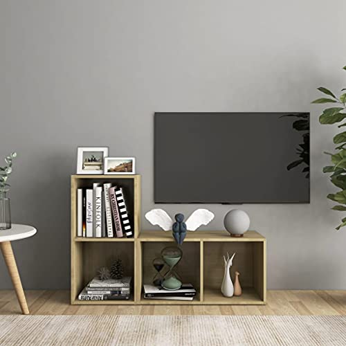 CKioict Modernes TV Board Sideboard Wohnzimmer Sideboard TV-Schränke 2 STK.Sonoma-Eiche 72x35x36,5 cm HolzwerkstoffFür Wohnzimmer und Esszimmer von CKioict