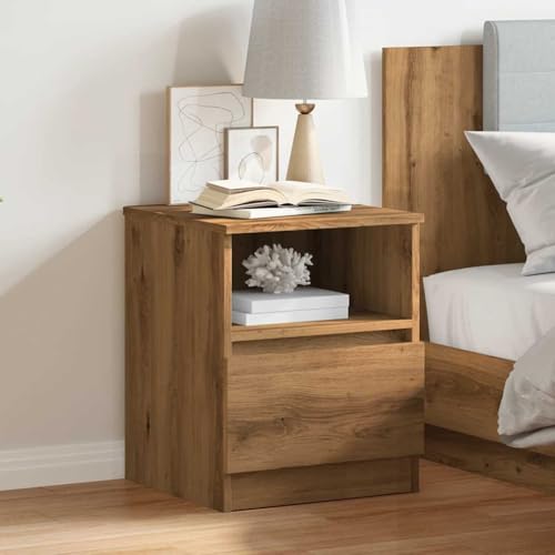 CKioict Nachttisch Artisan-Eiche nachtschrank badschrank schmal for Schlafzimmer Wohnzimmer 40x40x50 cm Holzwerkstoff von CKioict