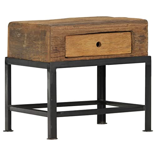 CKioict Nachttisch Bedside Table nachtschrank for Schlafzimmer Wohnzimmer 40x35x40 cm Altholz Massiv von CKioict