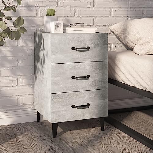 CKioict Nachttisch Betongrau Bedside Table badschrank schmal for Schlafzimmer Zimmer 40x40x66 cm Holzwerkstoff von CKioict
