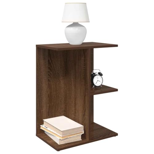 CKioict Nachttisch Braun Eichen-Optik nachtschrank badschrank schmal for Schlafzimmer Wohnzimmer 46,5x29x61 cm Holzwerkstoff von CKioict