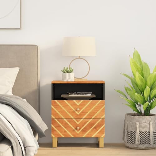 CKioict Nachttisch Braun und Schwarz badschrank schmal kommode mit schubladen for Wohnzimmer Schlafzimmer 50x33x60 cm Massivholz Mango CKioict Nachttisch Braun und Schwarz badschrank schmal kommode mit schubladen for Wohnzimmer Schlafzimmer 50x33x60 cm Massivholz Mango von CKioict