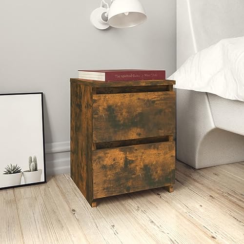 CKioict Nachttisch Räuchereiche nachttische nachttisch for Schlafzimmer Wohnzimmer 30x30x40 cm Holzwerkstoff von CKioict