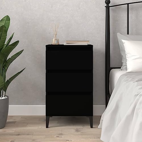 CKioict Nachttisch Schwarz Bedside Table nachttisch for Schlafzimmer Wohnzimmer 40x35x70 cm Holzwerkstoff von CKioict