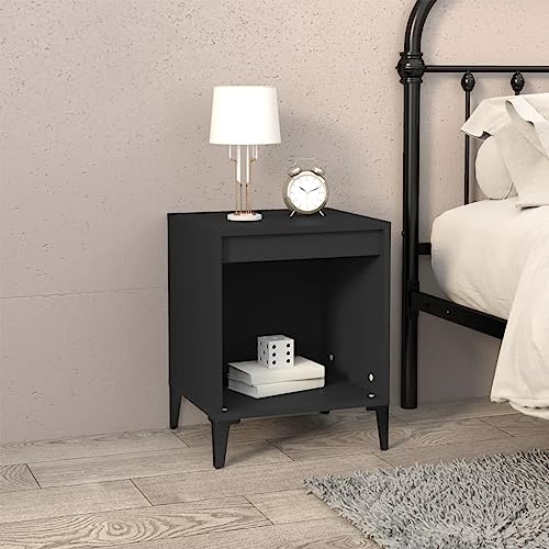 CKioict Nachttisch Schwarz badschrank schmal Bedside Table for Wohnzimmer Schlafzimmer 40x35x50 cm von CKioict