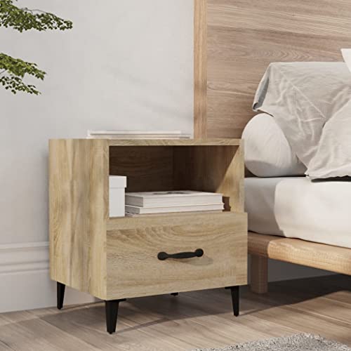 CKioict Nachttisch Sonoma-Eiche Holzwerkstoff kommode mit schubladen Bedside Table for Schlafzimmer Zimmer von CKioict