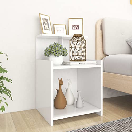 CKioict Nachttisch Weiß nachtschrank beistelltisch for Schlafzimmer Wohnzimmer 40x35x60 cm Holzwerkstoff von CKioict