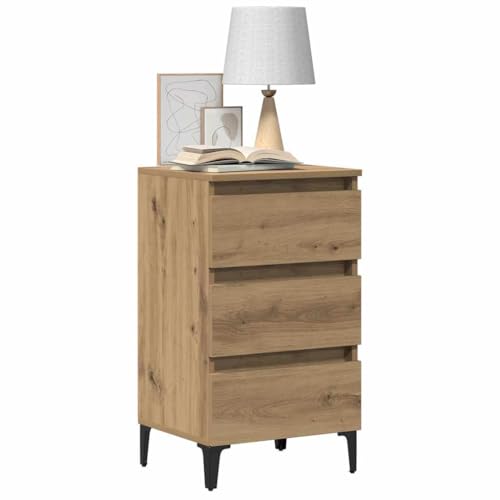 CKioict Nachttisch mit Metallbeinen Artisan-Eiche kommode mit schubladen nachtschrank for Wohnzimmer Schlafzimmer 40x35x69 cm CKioict Nachttisch mit Metallbeinen Artisan-Eiche kommode mit schubladen nachtschrank for Wohnzimmer Schlafzimmer 40x35x69 cm von CKioict