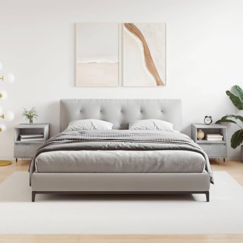 CKioict Nachttische 2 STK. Betongrau nachtschrank kommode mit schubladen for Wohnzimmer Schlafzimmer 40x35x50 cm Holzwerkstoff von CKioict