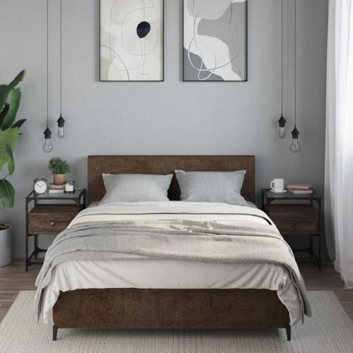 CKioict Nachttische 2 STK. Braun Eichen-Optik nachttisch badschrank schmal for Zimmer Schlafzimmer 40x40x55 cm Holzwerkstoff von CKioict