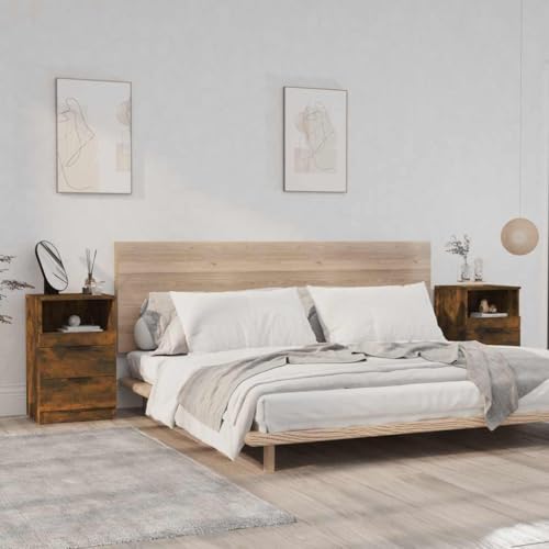 CKioict Nachttische 2 STK. Räuchereiche Holzwerkstoff Bedside Table badschrank schmal for Wohnzimmer Schlafzimmer von CKioict
