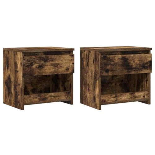 CKioict Nachttische 2 STK. Räuchereiche beistelltisch kommode mit schubladen for Schlafzimmer Zimmer 40x30x39 cm Holzwerkstoff CKioict Nachttische 2 STK. Räuchereiche beistelltisch kommode mit schubladen for Schlafzimmer Zimmer 40x30x39 cm Holzwerkstoff von CKioict