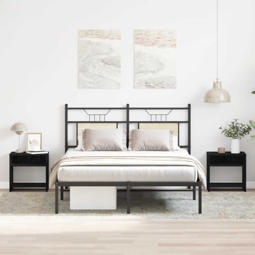 CKioict Nachttische 2Stk. Schwarz Eichen-Optik Bedside Table kommode mit schubladen for Zimmer Schlafzimmer 40x30x40cm Holzwerkstoff von CKioict
