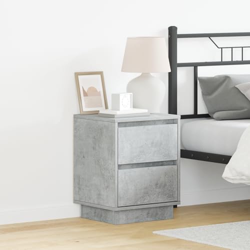 CKioict Nachttische mit LED-Lichtern 2 Stück Beton Grau badschrank schmal nachttisch for Schlafzimmer Zimmer 39x34.5x50 cm CKioict Nachttische mit LED-Lichtern 2 Stück Beton Grau badschrank schmal nachttisch for Schlafzimmer Zimmer 39x34.5x50 cm von CKioict