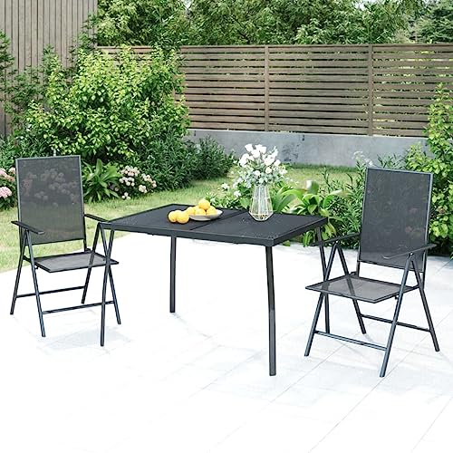 CKioict Outdoor Tisch Terrassentisch Stehtisch Outdoor Gartentisch Anthrazit 110x80x72 cm StahlgitterFür Gärten, Rasenflächen, Balkone von CKioict