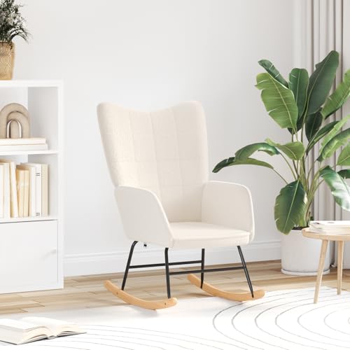 CKioict Relaxsessel Creme Wollähnlicher Stoff Lounge Sessel ohrensessel mit hocker for Büro Innenraum CKioict Relaxsessel Creme Wollähnlicher Stoff Lounge Sessel ohrensessel mit hocker for Büro Innenraum von CKioict