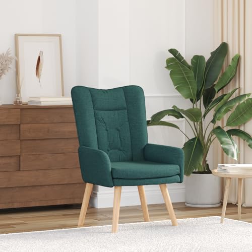 CKioict Relaxsessel Dunkelgrün Stoff Lounge Sessel ohrensessel mit hocker for Wohnzimmer Büro von CKioict