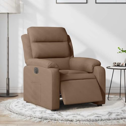 CKioict Relaxsessel Elektrisch Braun Stoff Lounge Sessel Stuhl schminktisch for Innenraum Wohnzimmer von CKioict