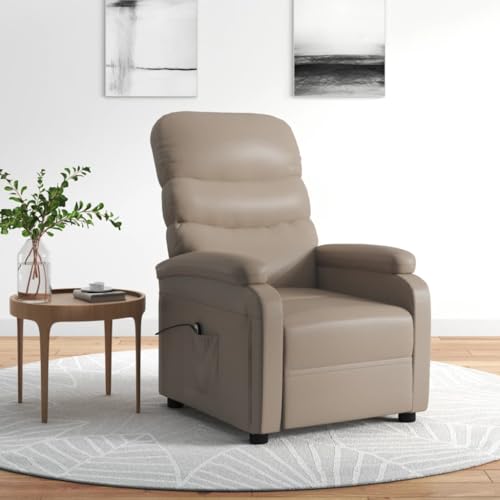 CKioict Relaxsessel Elektrisch Cappuccino-Braun Kunstleder Lounge Sessel fernsehsessel for Wohnzimmer Schlafzimmer von CKioict