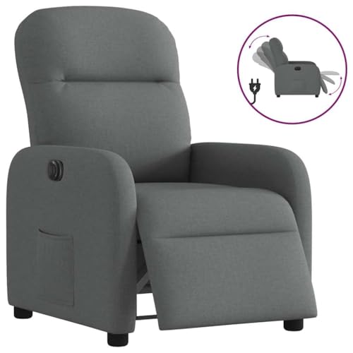 CKioict Relaxsessel Elektrisch Dunkelgrau Stoff ohrensessel mit hocker Stuhl schminktisch for Schlafzimmer Innenraum von CKioict