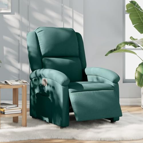 CKioict Relaxsessel Elektrisch Dunkelgrün Stoff lesesessel fernsehsessel for Wohnzimmer Schlafzimmer von CKioict