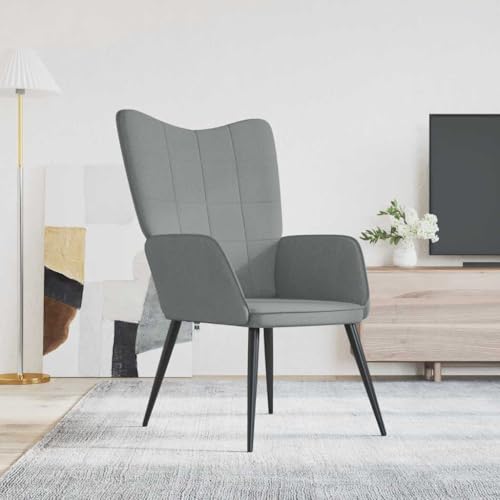 CKioict Relaxsessel Hellgrau Stoff cocktailsessel ohrensessel mit hocker for Balkon Wohnzimmer von CKioict