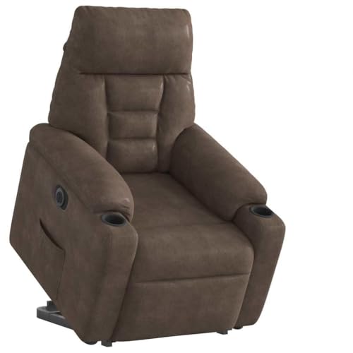 CKioict Relaxsessel mit Aufstehhilfe Elektrisch Braun Mikrofasergewebe Chair fernsehsessel for Innenraum Wohnzimmer von CKioict