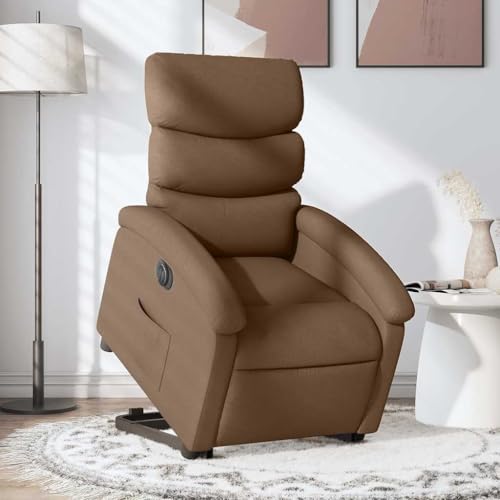 CKioict Relaxsessel mit Aufstehhilfe Elektrisch Braun Stoff fernsehsessel cocktailsessel for Schlafzimmer Büro von CKioict