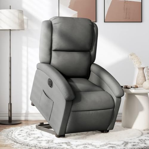 CKioict Relaxsessel mit Aufstehhilfe Elektrisch Dunkelgrau Stoff fernsehsessel Lounge Sessel for Wohnzimmer Balkon von CKioict