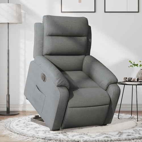 CKioict Relaxsessel mit Aufstehhilfe Elektrisch Dunkelgrau Stoff fernsehsessel Stuhl schminktisch for Schlafzimmer Wohnzimmer von CKioict
