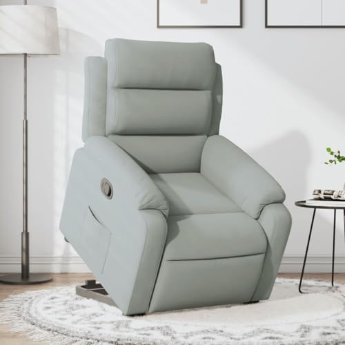 CKioict Relaxsessel mit Aufstehhilfe Hellgrau Samt Lounge Sessel cocktailsessel for Innenraum Balkon von CKioict