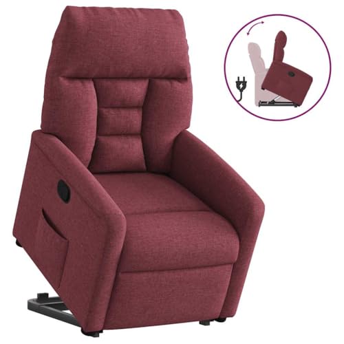 CKioict Relaxsessel mit Aufstehhilfe Weinrot Stoff Lounge Sessel lesesessel for Balkon Innenraum von CKioict
