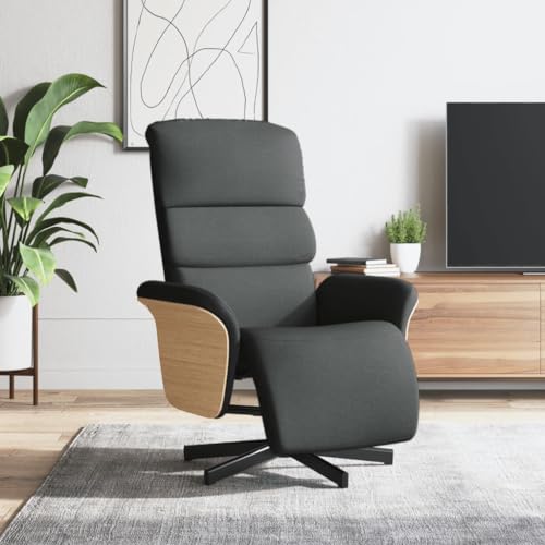 CKioict Relaxsessel mit Fußteil Dunkelgrau Stoff cocktailsessel Lounge Sessel for Büro Innenraum CKioict Relaxsessel mit Fußteil Dunkelgrau Stoff cocktailsessel Lounge Sessel for Büro Innenraum von CKioict