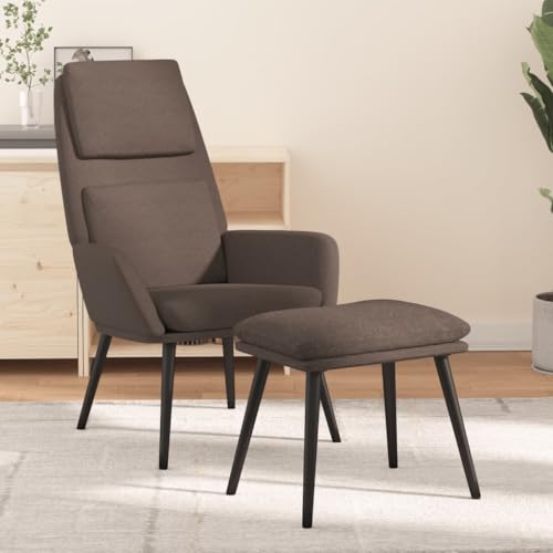 CKioict Relaxsessel mit Hocker Taupe Stoff lesesessel fernsehsessel for Schlafzimmer Wohnzimmer von CKioict